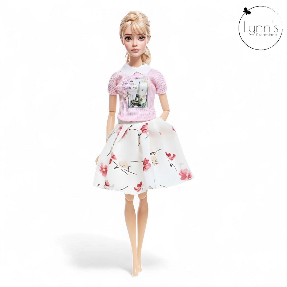 Lynn’s poppenkleertjes - Set ‘Julia’ - Geschikt voor modepop - Set van 5 outfits - Kleding voor modepoppen - Cadeauzakje — afbeelding 6