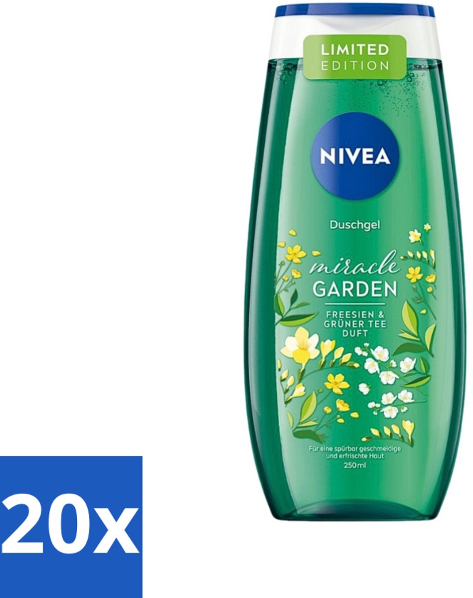 20 x Nivea - Douchegel - Freesia & Groene Thee - 250 ml - Douchegel Freesia Groene Thee - Douchegel Voor Huidverzorging - Frisse Geur Douchegel - Hydraterende Douchegel - PH-huidneutraal