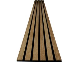 Premium houten akoestische panelen | 250x30cm per stuk - 0,75 m² - | Premium echt houtfineer (eiken) & akoestisch vilt (zwart) | Gevelbekleding, geluidsisolatie, geluidsisolatie, akoestisch paneel gemaakt in Europa