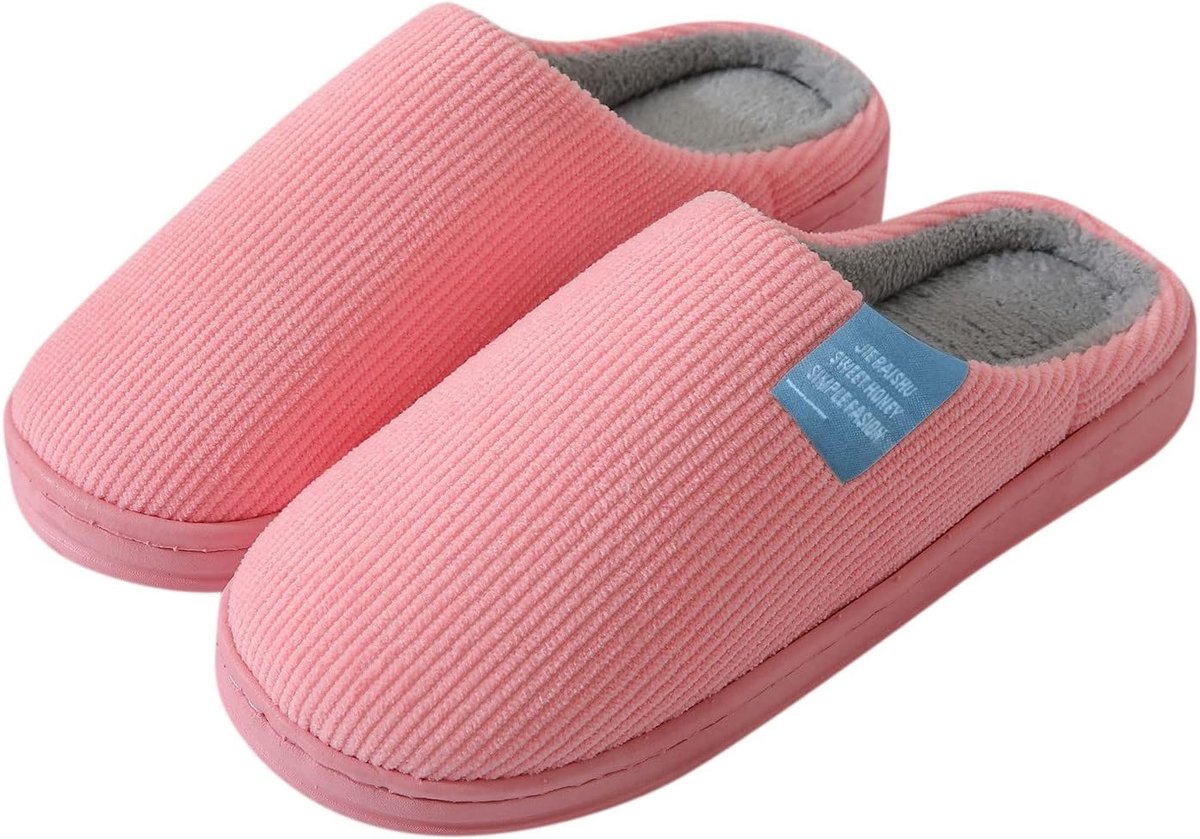 Dames pluche antislip pantoffels - Winter gevoerd en comfortabele huisschoenen