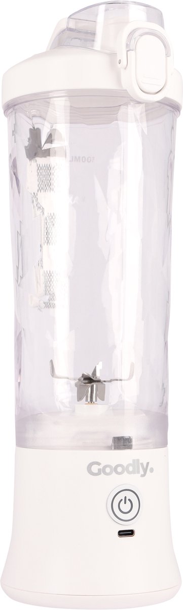 Goodly® Blender to go - Smoothie maker - Draagbare Blender - USB Oplaadbaar - Juicer - Mixer - incl. handige gebruikerstips - Licht & Compact - 600ml - Wit