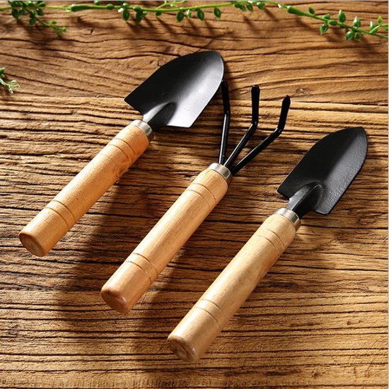 3 Piece Mini Tuingereedschap Set - Binnenplanten - Tuinwerkzaamheden - Spade Claw Rake Shovel - Bloemen Plantgereedschap van Merkloos	 — afbeelding 4