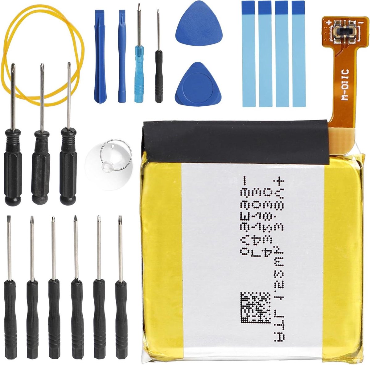 Allecto plus - Reservebatterij voor LG Watch Urbane - 400 mAh 3,8V 1,52Wh - Li-polymeer batterij - Oplaadbaar - Met gereedschapsset