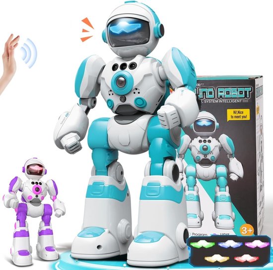 VATOS 2-Pack Robot Speelgoed - Met Afstandsbediening - Stemherkenning & Gebarenbesturing - Oplaadbaar - Programmeerbare Dansrobot - Educatief STEM Speelgoed voor Kinderen 3-8 Jaar