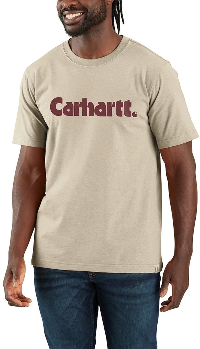 Carhartt Logo Graphic T-Shirt 107046 -S Oat Milk