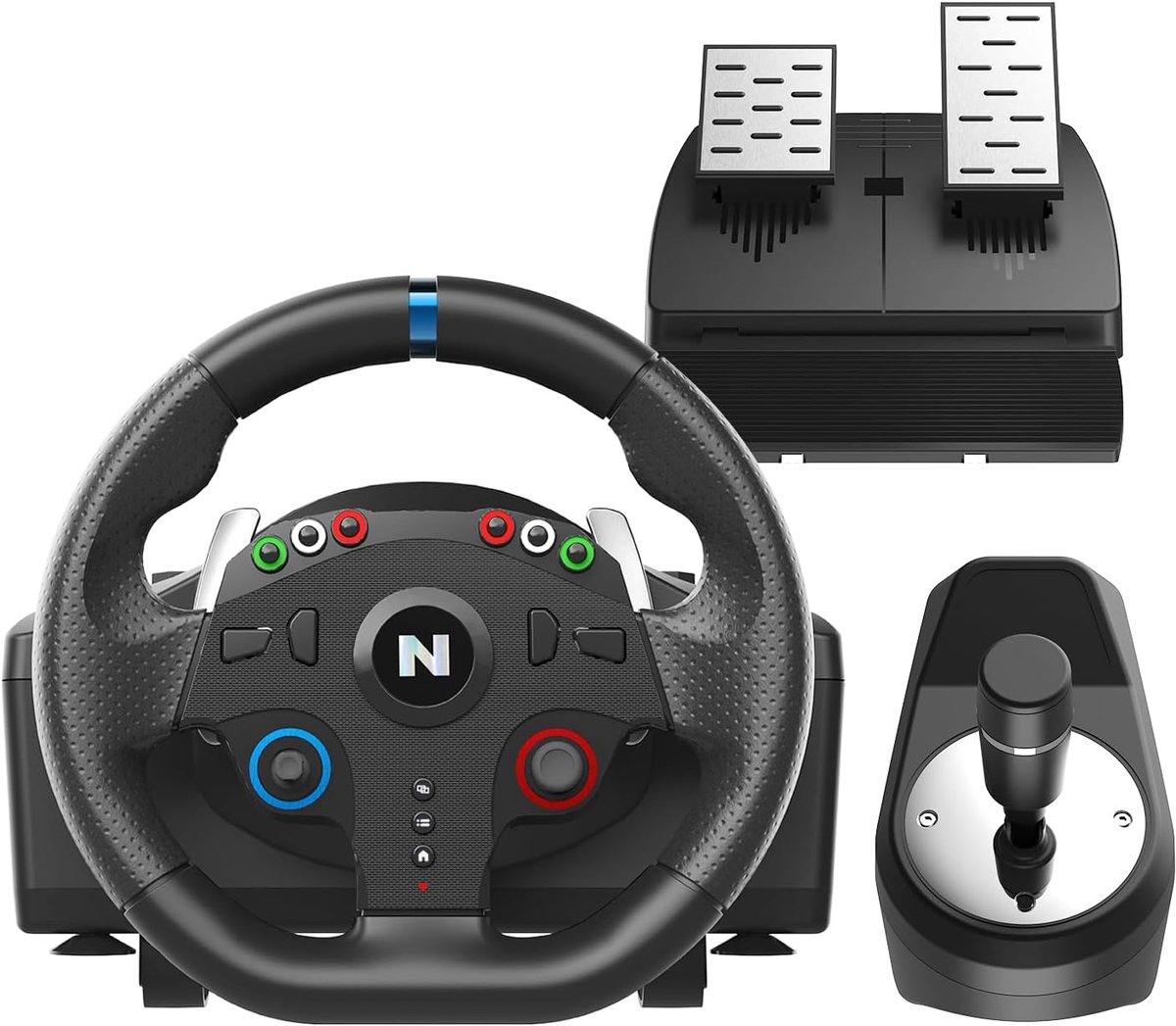 Competitiestuur met Pedalen en Shifter voor PC - 270 Graden Wiel en Nul Dode Zone voor Simulatiegames