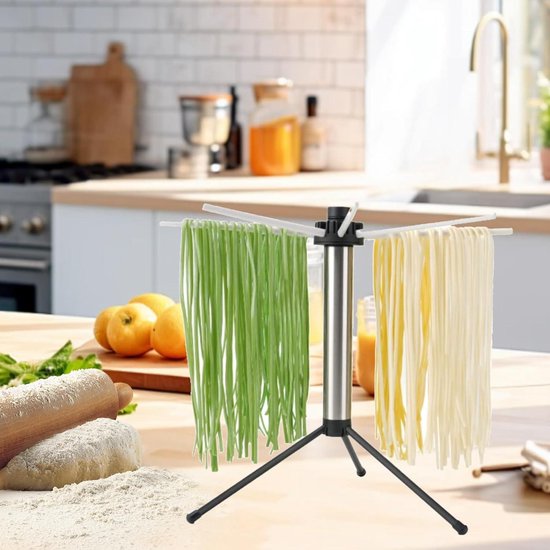 Pastadroger voor het drogen van verse pasta - Compact en opvouwbaar - 5 kg capaciteit - Pastabrocker - Antislip - Eenvoudig te reinigen. — afbeelding 3