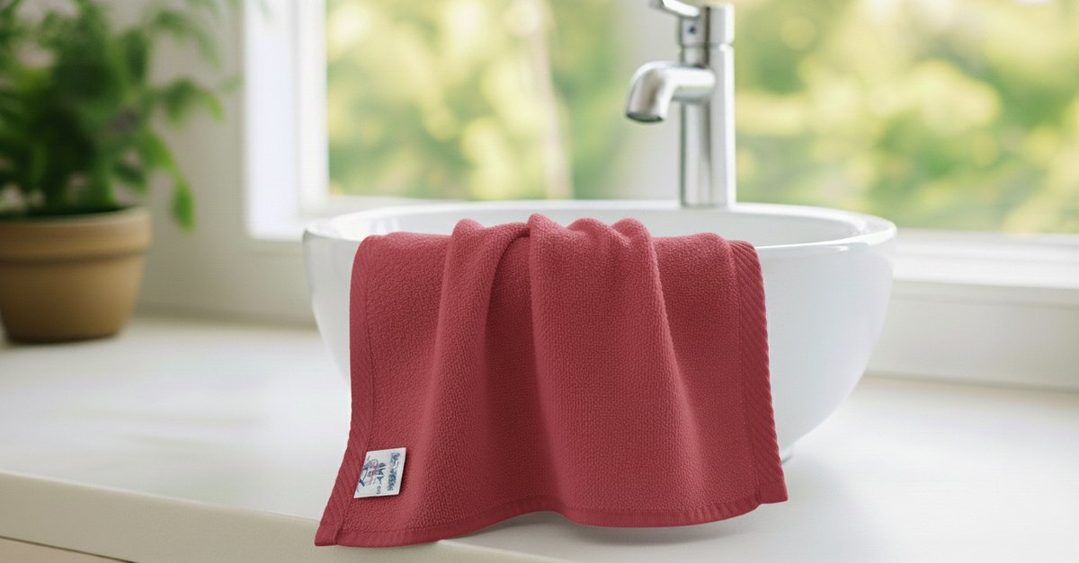 Nile Textile Luxe Gastendoekje - 30x30 - Bordeaux kleur - 600GSM - Egyptisch Katoen