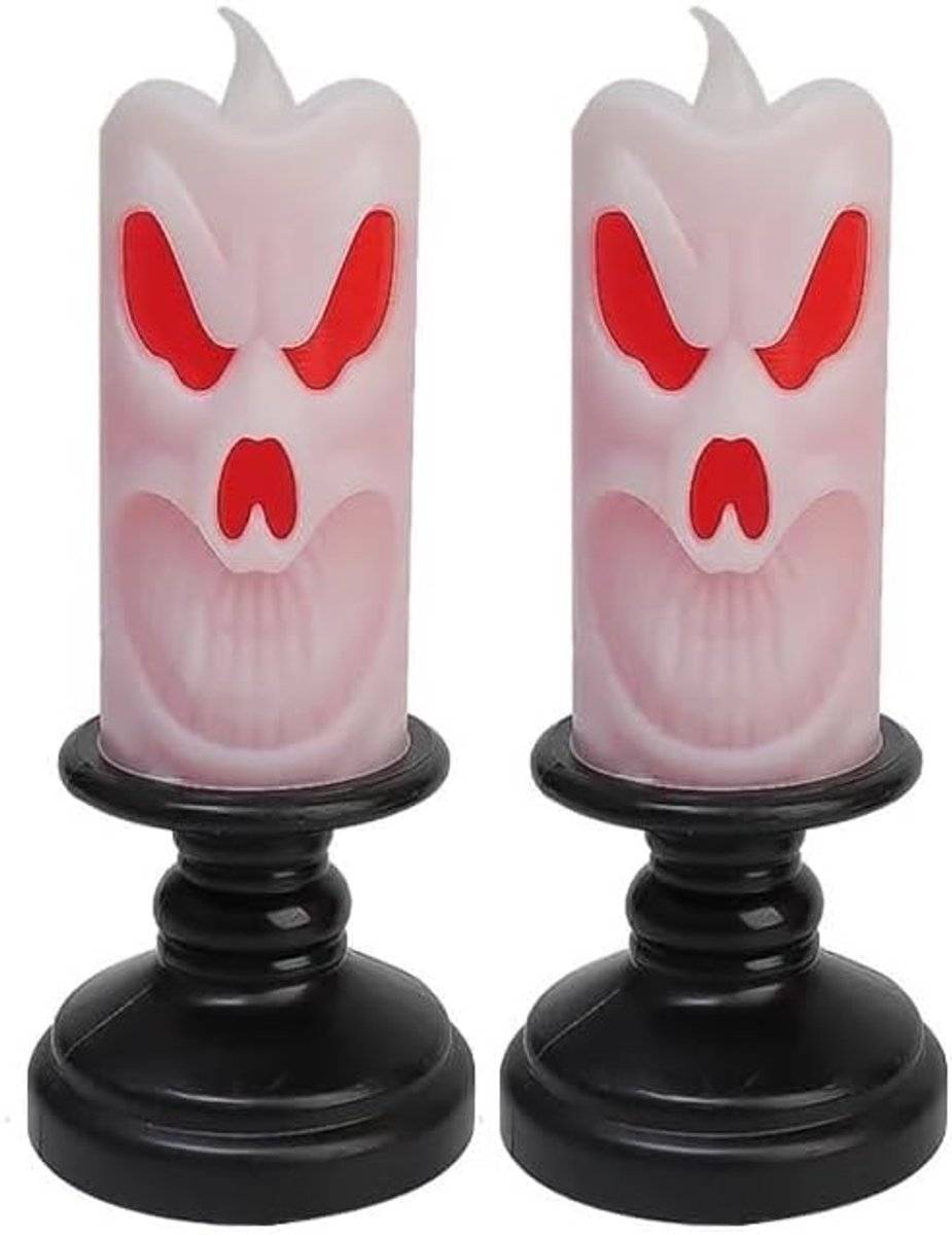 Halloween LED kaarsenhouder - Halloween pompoenlantaarn - Lantaarn - Halloween decoratie - Nachtelijke huisdecoratie - Lantaarn Halloween binnen- en buitentuin decoratieve verlichting (2 stuks)