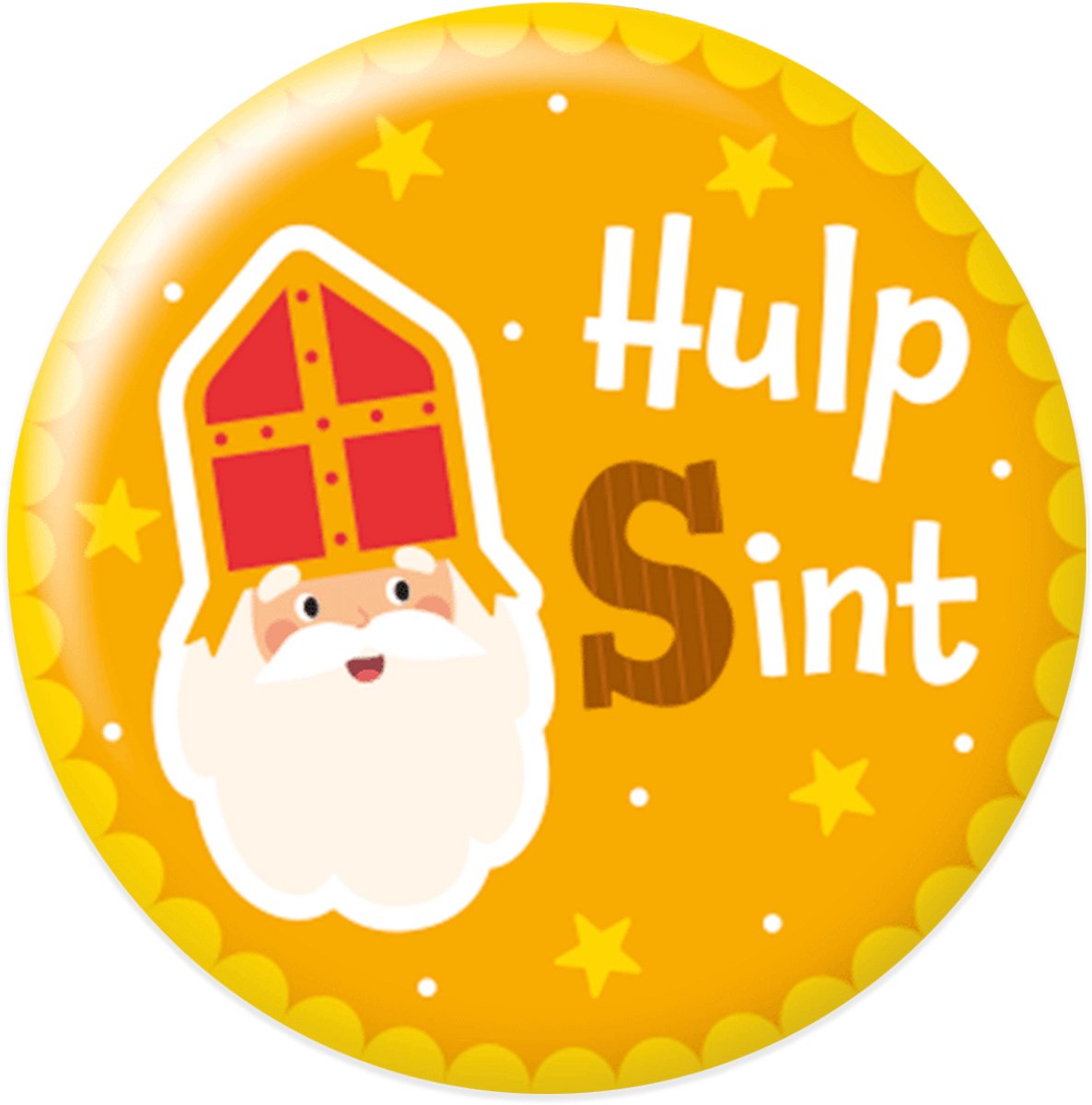 BTH - Buttons - Hulp-Sint - Badge - Speld - Sinterklaas - Decoratie - Button - Sinterklaas Cadeautjes - Sint - Broche