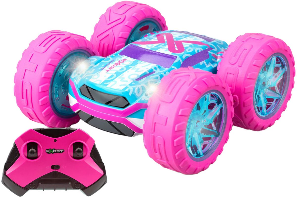 Exost RC 360 Cross Flash Stuntauto roze 1:18 - Flashing wheels - Incl. oplaadbare batterij - RC auto — afbeelding 7