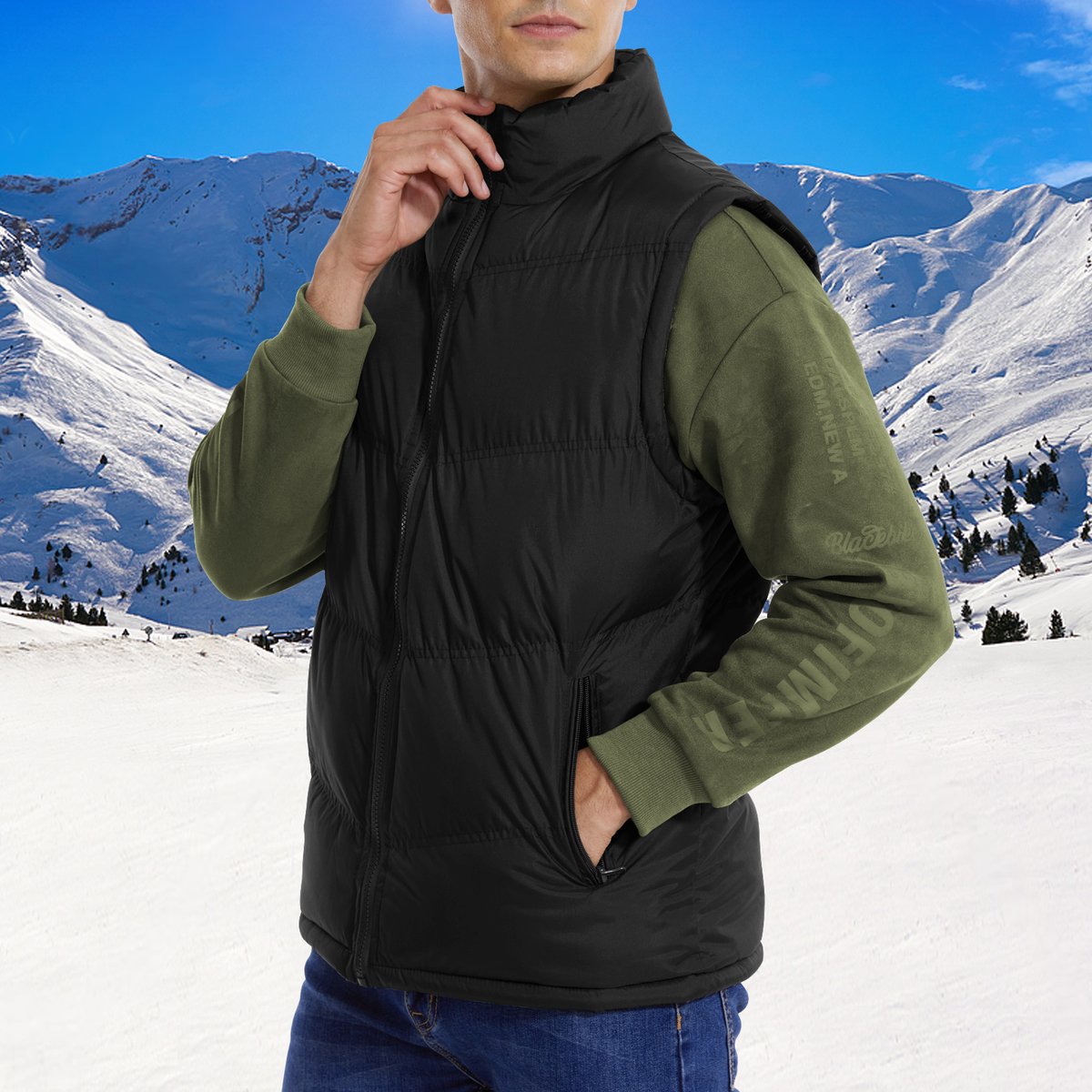 VIMOSE Bodywarmer Heren Mouwloos vest- -2XL Zwart