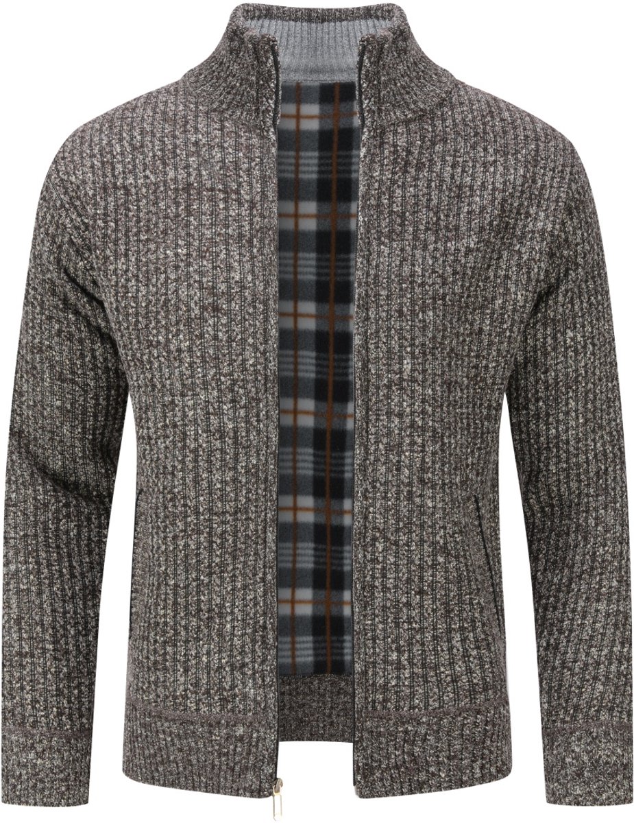 ALLTHEMEN Men's Staande Kraag Trui - Gebreide Cardigan - L