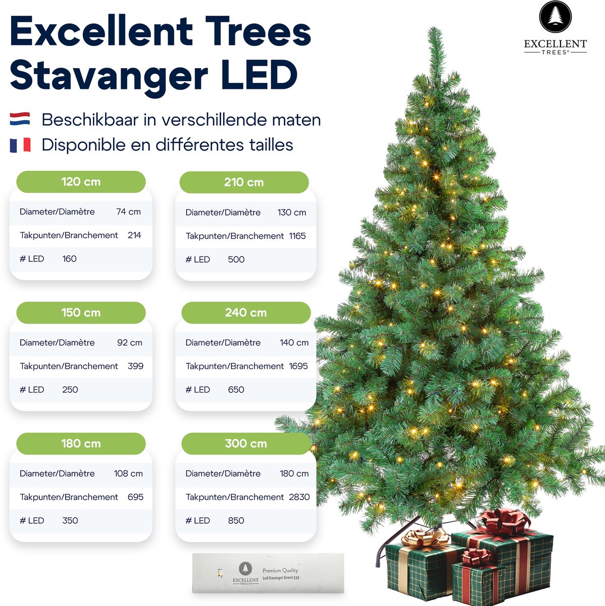 Excellent Trees® Kerstboom LED Stavanger Green 210 cm met verlichting - nu met Opbergtas t.w.v. € 27.95 – foto 2
