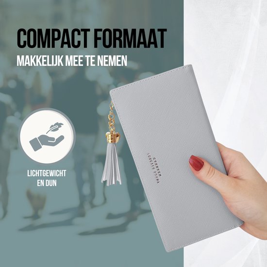 Portefeuille ZILOU® avec fermeture éclair - Elegant - Femme - Cuir artificiel - Grijs