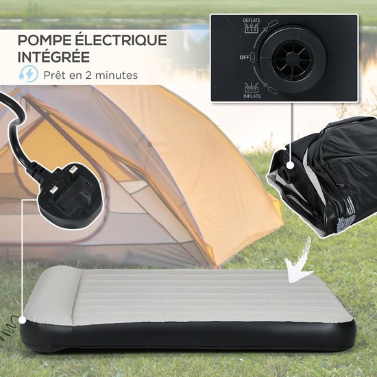 Opblaasbaar matras voor 2 personen met elektrische pomp - Perfect voor kamperen en buitenshuis — afbeelding 3
