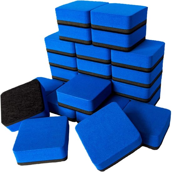 Dahle Whiteboardspons (magnetische wisser voor droog reinigen op vele oppervlakken), blauw (spons, blauw, 2), spons dubbelpak, blauw