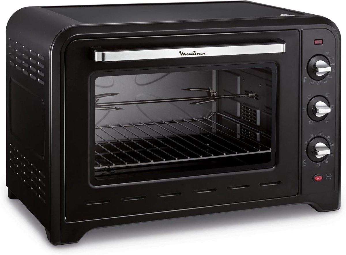 Elektrische Convectieoven 60L met Thermostaat tot 240°C en 7 Kookmodi voor Brood, Pizza en Taarten