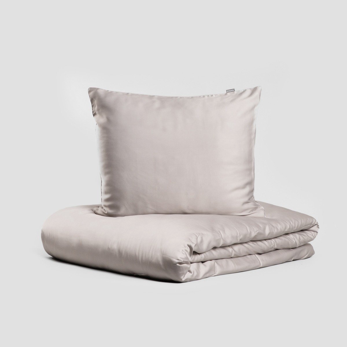 HOMLA BAMSA - BEDDING - Beddengoed - Dekbedovertrek - Bamboe Grijs - 160x200 cm + 2x50x60 cm