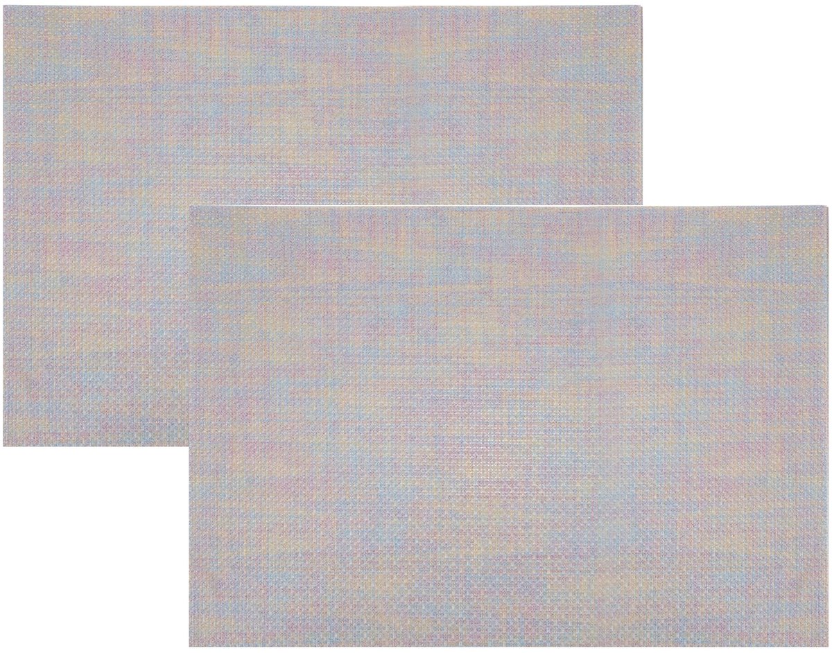 Cosy & Trendy Placemats - 6x - rechthoekig - metallic pasteltinten - geweven - 30 x 45 cm