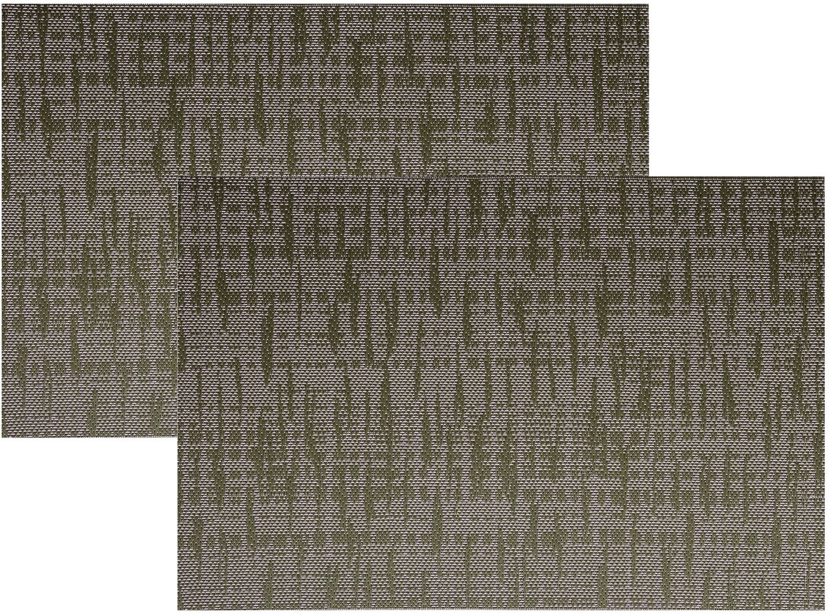 Cosy & Trendy Tafel Placemats - 6x - geweven - groen/roze - 30 x 45 cm - Tafel dekken