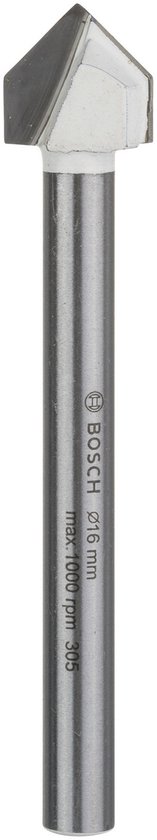 Bosch keramische tegelboor met een diameter van 16 mm en een maximale toerental van 1000 rpm.