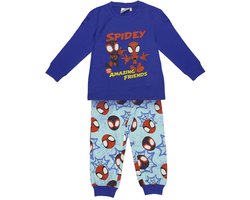 Spidey en zijn Geweldige Vrienden Pyjama Jongens – Blauwe Kinderpyjama met Lange Mouwen – Officieel Marvel