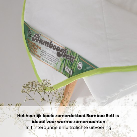 Bamboo Bett - 100% Bamboe zomerdekbed - Heerlijk Koel & Fris bamboe dekbed - Licht, soepel, absorberend, ventilerend zomer dekbed - 140x220 cm - Eenpersoons