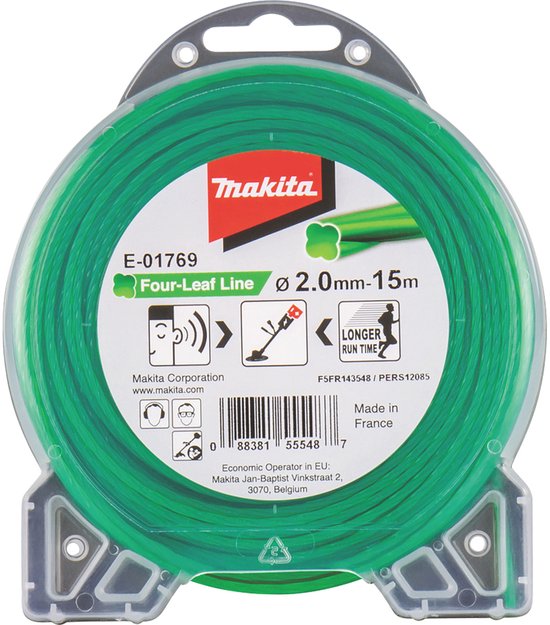 Makita E-01769 Maaidraad Four-Leaf Line groen - 2,00mm - 15 meter