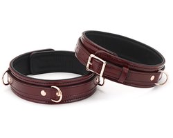 Liebe Seele - Wine Red - Leren Dijboeien Met Rosé Gouden hardware (2 maten beschikbaar) - exclusief En Luxe S/M
