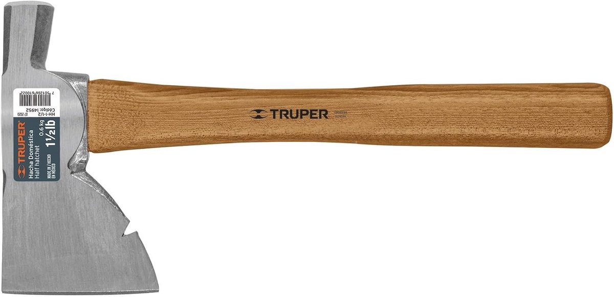 Bijl met hamer en houten handvat, 770 g, 35 cm voor het splijten van hout