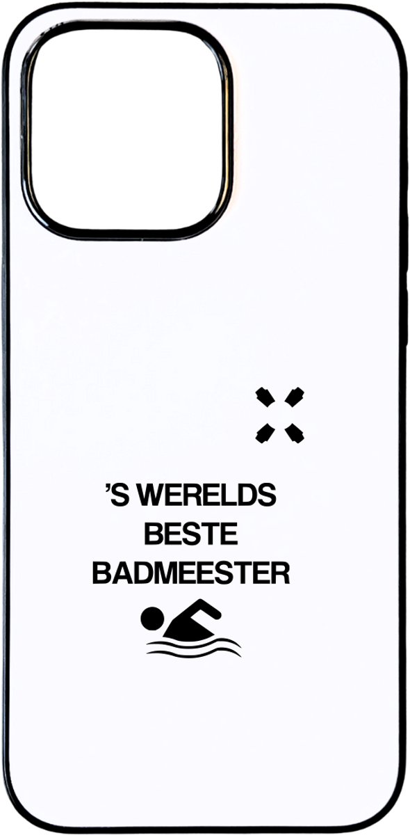 Hacebo® - 'S werelds beste badmeester telefoonhoesje - Badmeesters - telefoonhoesjes - s werelds beste badmeester - zwemmen - zwemdiploma - cadeau - kado - gift - geschenk - vaderdag - lifeguard - hoesje geschikt voor iPhone 15 Pro Max