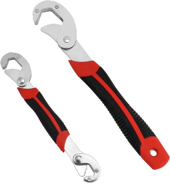 QWORK Lot De 2 Clés Réglables Universelles Auto-Ajustables 6-32 Mm - Acier Cr-V Robuste Avec Poignée Ergonomique