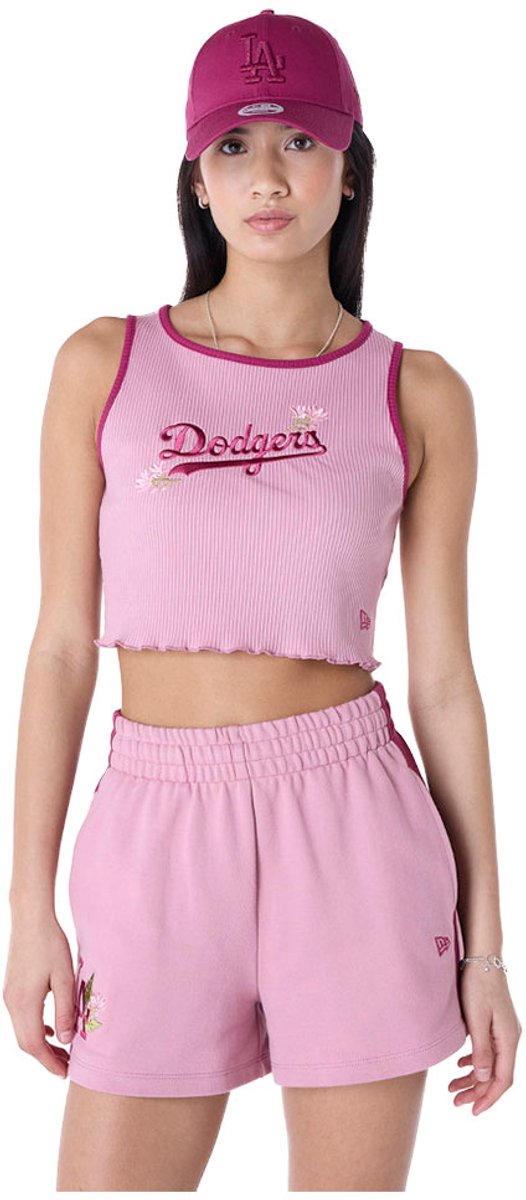 New Era Mlb Floral Rib La Dodgers Mouwloos T-shirt Meisjes Roze