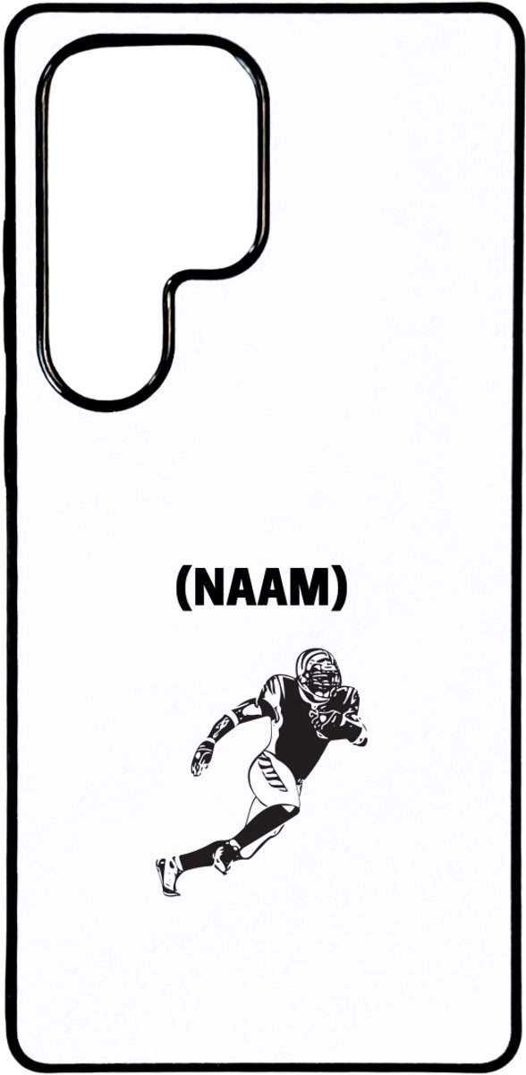 Hacebo® - American football met eigen naam telefoonhoesje - Sport - Sporter - telefoonhoesjes - American footbaal - hoesje geschikt voor Samsung Galaxy S25 Ultra
