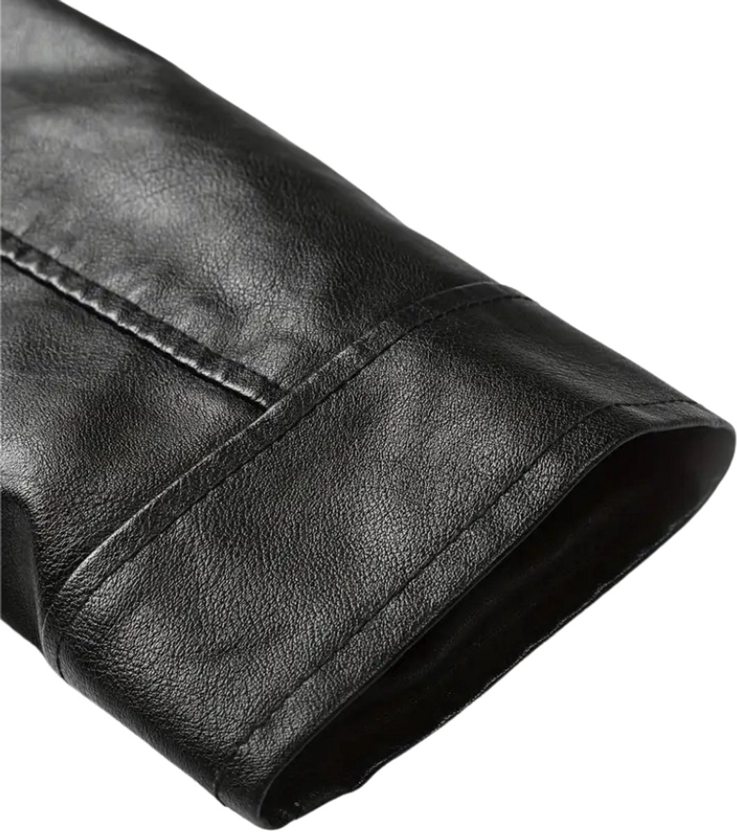 Bovista Kunst Leren Jas - Leather Jacket - Lederen Jas - Bomberjack - Pilotenjack - Blazer - Biker - Motorjas - Motormuis - Heren - Zwart L – foto 4