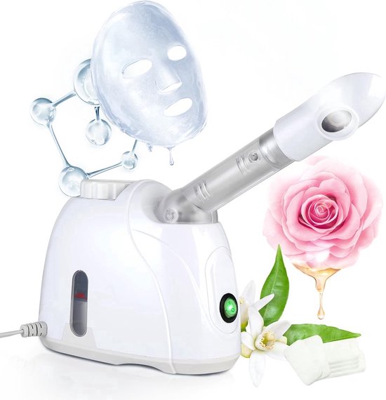 Gezichtstomer-Gezichtssauna-met 360° draaibare sproeier-Facial steamer voor diepe reiniging van het gezicht-voor Gezicht Spa Sinussen Hydraterend-Thuisgebruik of salon-Blackhead Remover