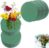 CTYUEYUN 8 stuks ronde steekschuim, steekspons voor verse en kunstbloemen, nat steekschuim, set van 8 x 4 cm, droogschuim, bloemistschuim-accessoires voor bruiloftsgangbloemen, feestdecoratie