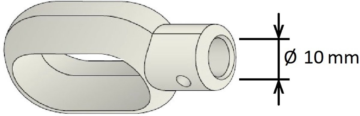 Stalen oog tbv noodhandbediening Simu T8 M