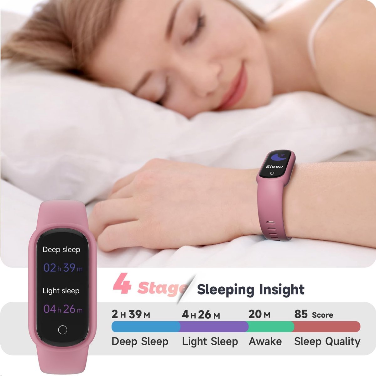 Afbeelding 2 van Fitnesstracker Smartwatch met Hartslag- en Slaapmonitor