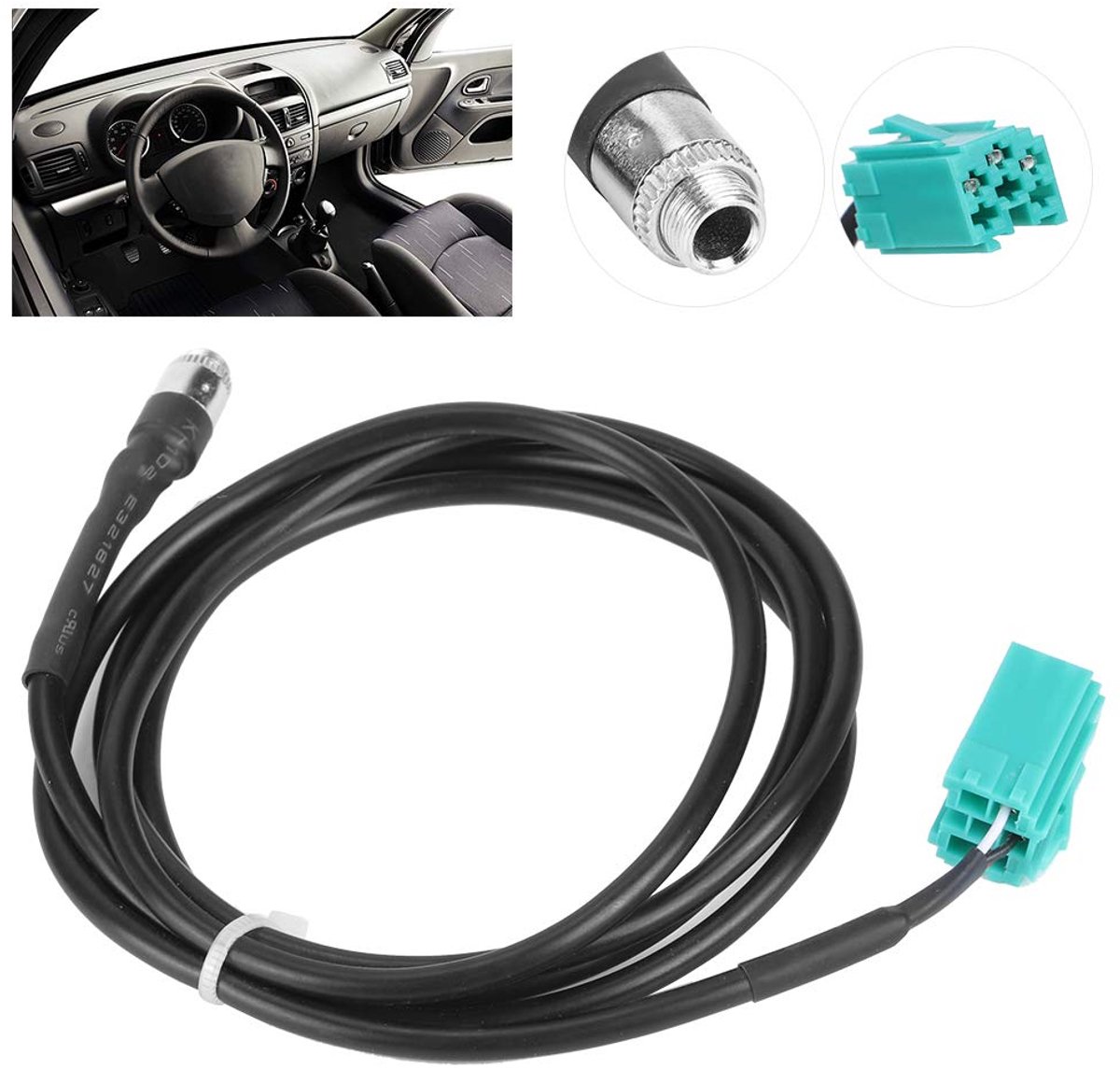 Duokon AUX Input Adapter Kabel 3.5mm Jack Audio Cord Fit voor Clio Espace Twingo