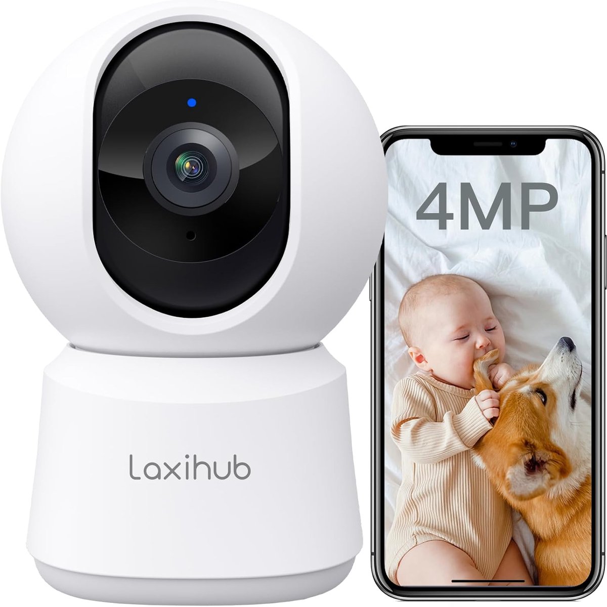 5MP Huisdiercamera met App, Bewegingsdetectie, Nachtzicht en 2-WeG Audio