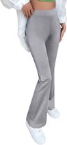 Nivard Lange Broek Dames - Flair Broeken - Wijde Broek - Flared Broek - Pants - Jeans - Trousers - Strectch - Grijs - Maat XXL