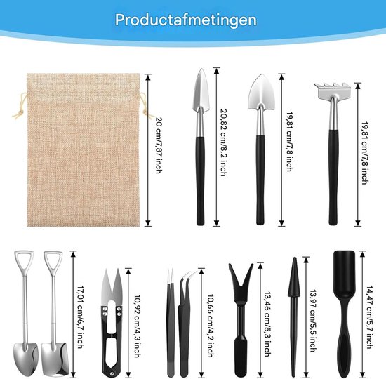 Gsedaox- Tuingereedschap- Snoeischaar- Bonsai Gereedschap 12 Delig - Bomen Verzorgingsset- Bonsai Set — afbeelding 5