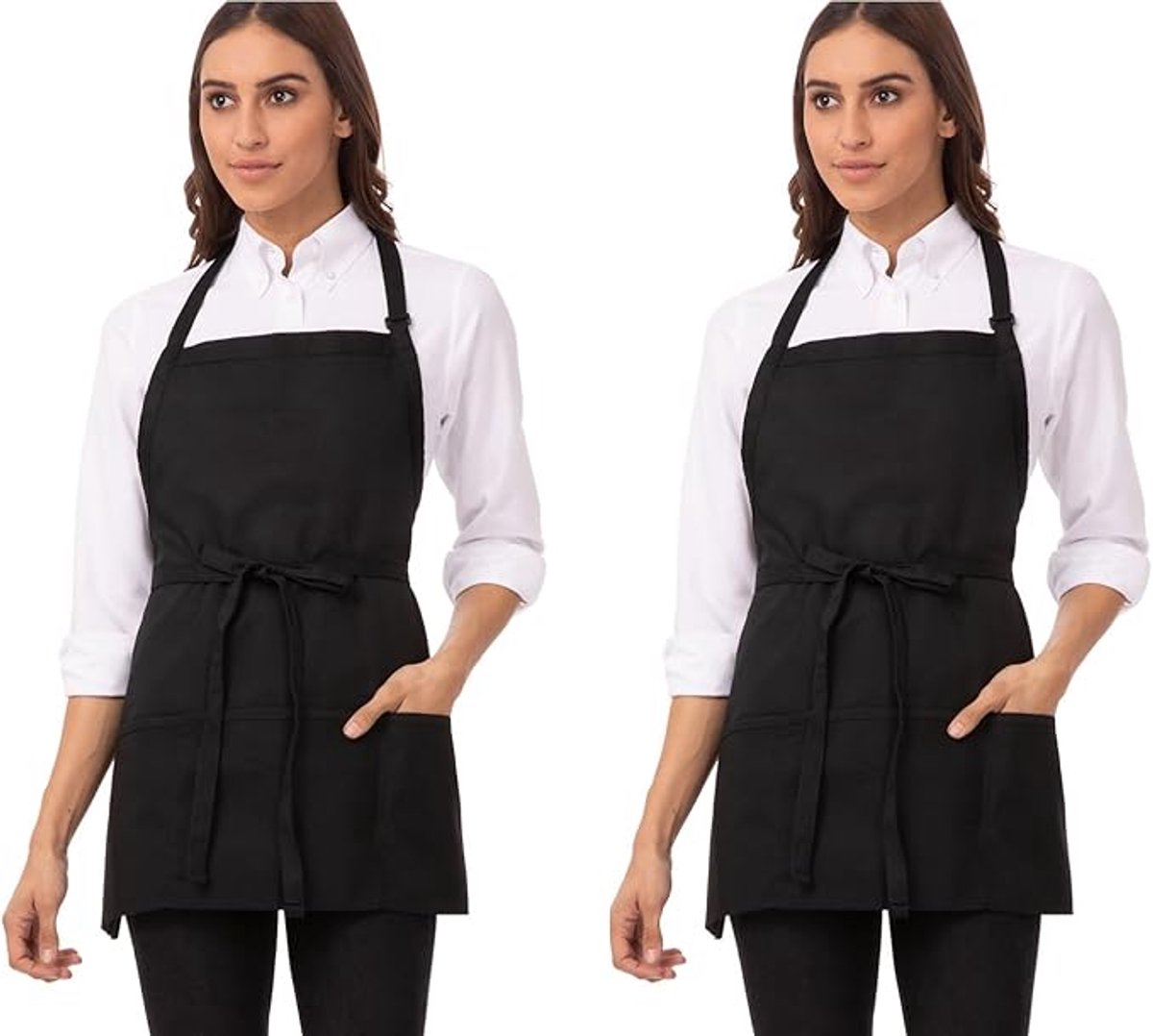 Twee unisex drie-zakken schorten (zwart)