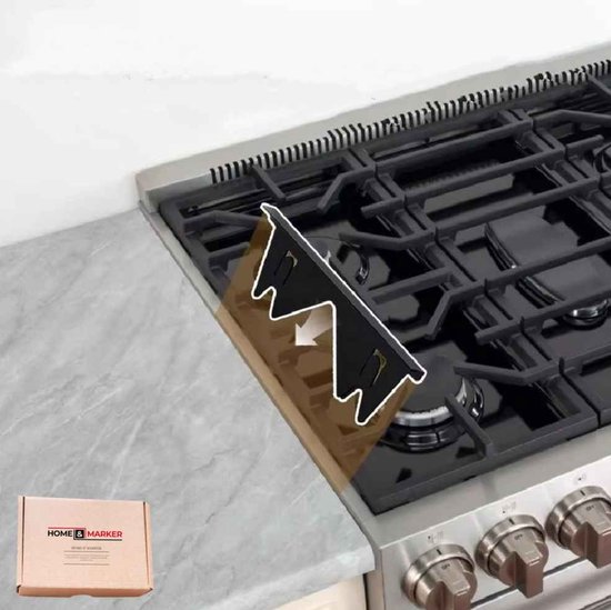 Home & Marker - 2 Stuks - Kierafdekking Fornuis - Fornuis Accessoires - Keuken Accessoires - Gap Cover - Oven Afdekking - Grijs - STOVGAP