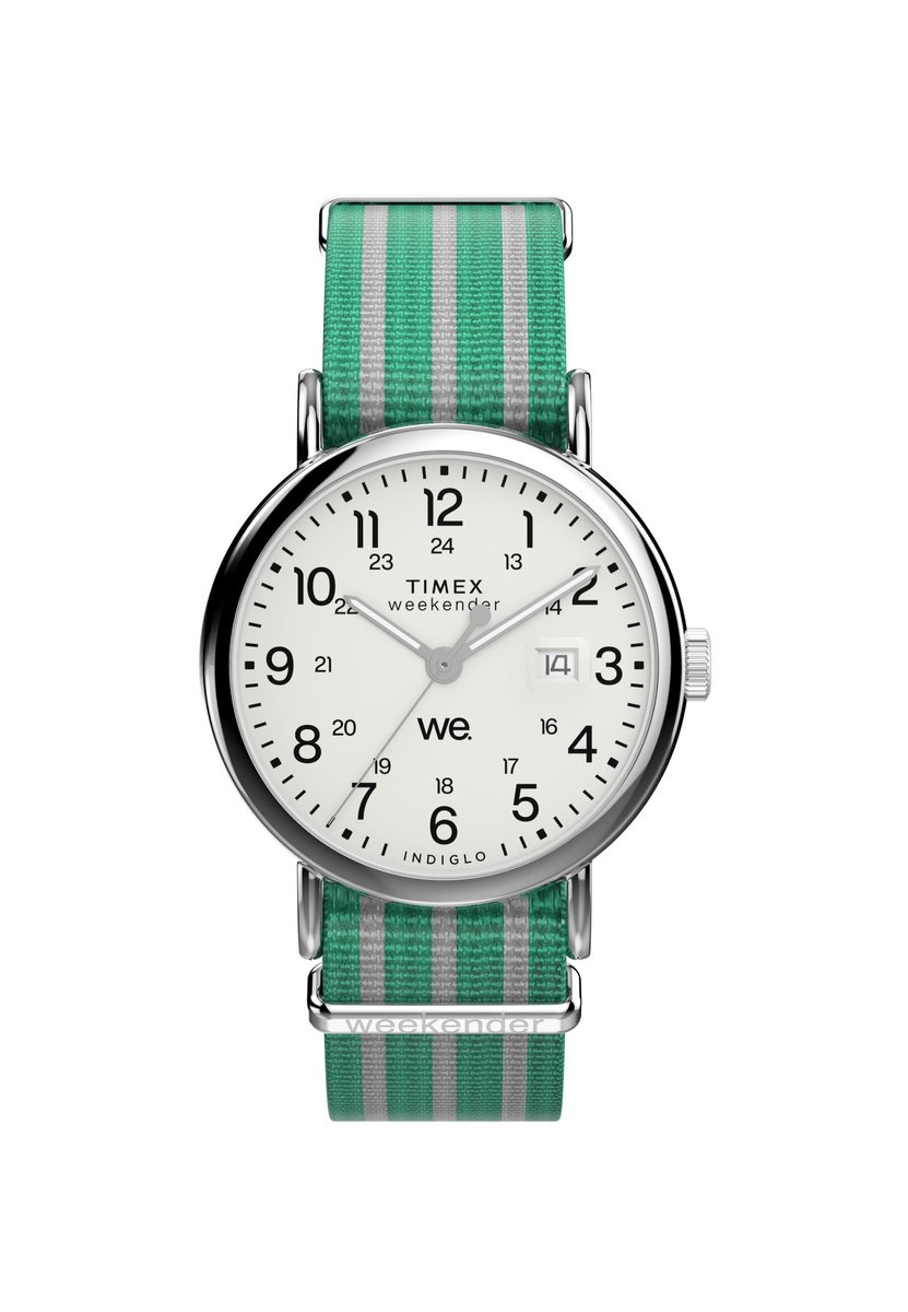 Timex Timex Weekender Quartz Analoog Horloge Groente Kast: 100% Loodarm Messing | Armband: 100% Stof 40 TW2Y08800AJ, TW2Y08900AJ