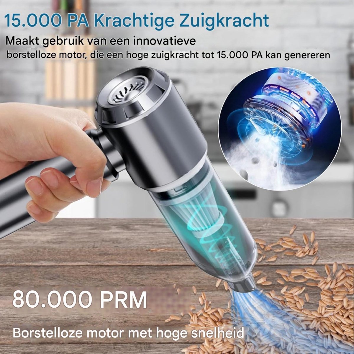 TOVBMUP Handheld - Stofzuiger - Auto-oplaadbare stofzuiger - afbeelding 2