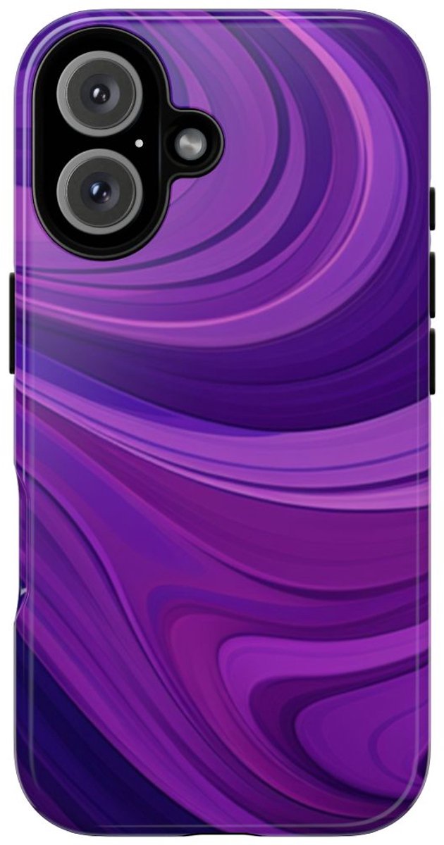 Paars Golvend Abstract Patroon – Telefoonhoesje Geschikt voor iPhone 16