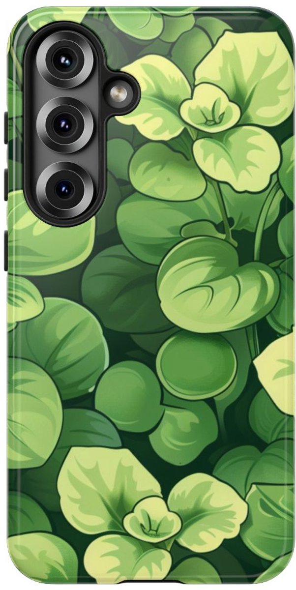 Groen Microgroentenpatroon – Telefoonhoesje Geschikt voor Samsung Galaxy S25